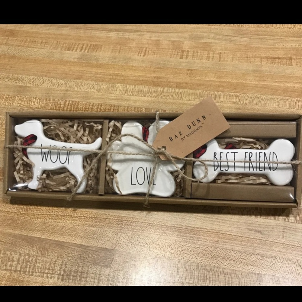 Rae Dunn Dog Ornament Gift Set (3 pack) NWT